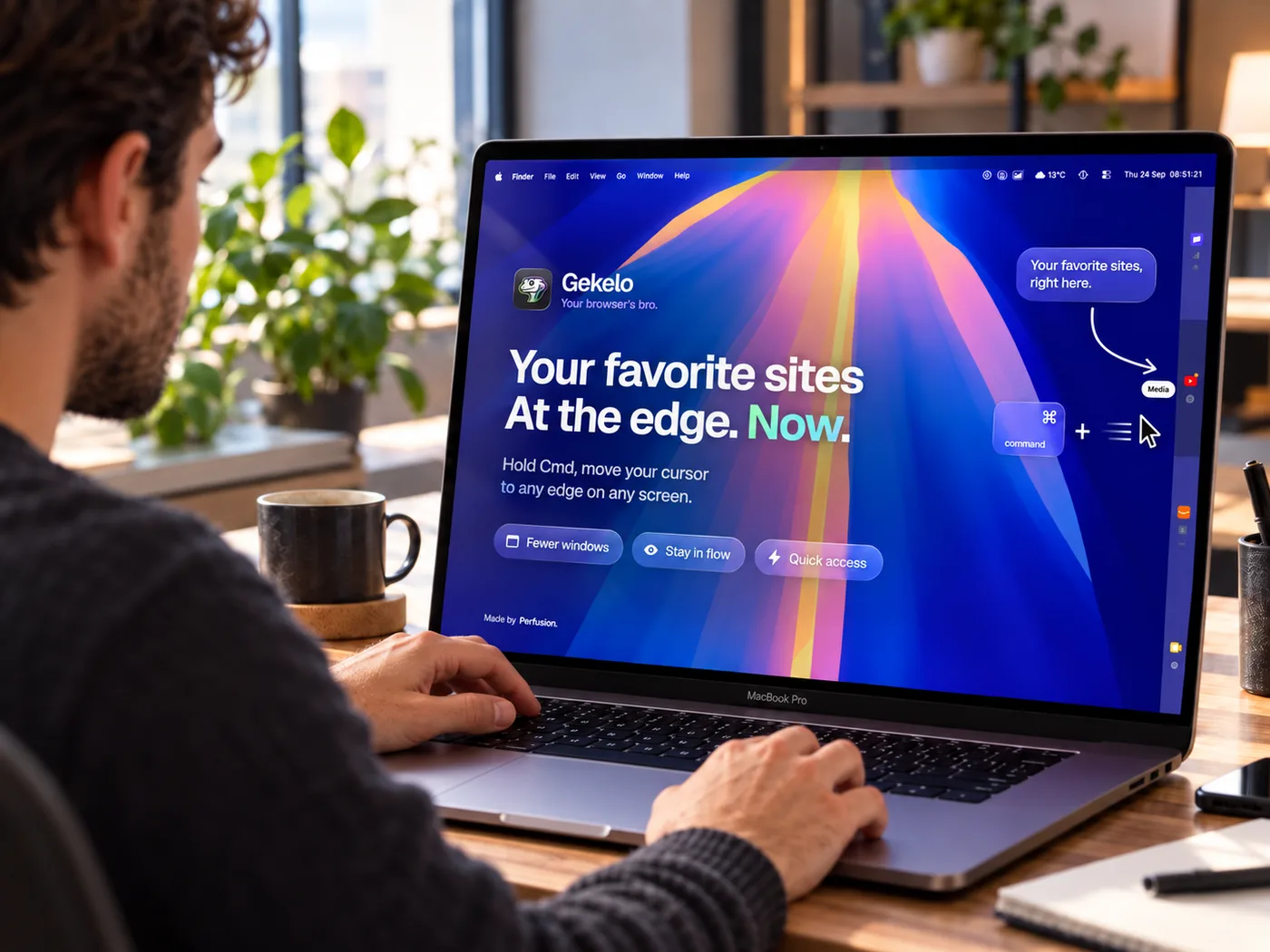 Gekelo, conçu par perfusion.dev, réinvente les web apps sur macOS avec des panneaux latéraux instantanés et une confidentialité locale au quotidien.