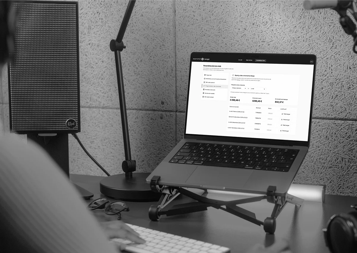 Tableau de bord Heatspot Manager pour les gérants d'établissements